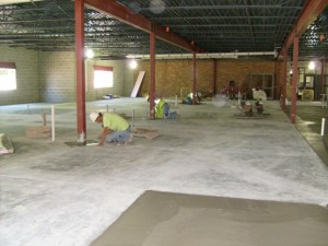 Interior concrete finishing